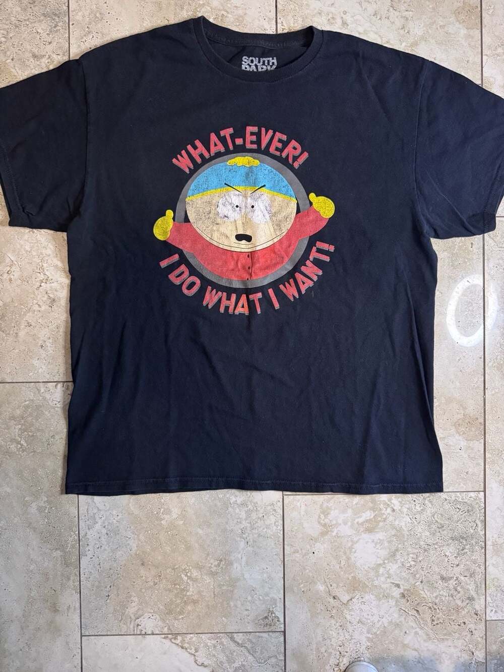 South Park Eric Cartman What-Ever! I Do What I Want Black Graphic T-Shirt Large